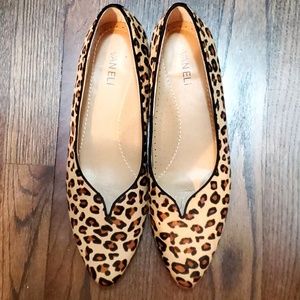 VANELi Ganet Camel Dino Hair Calf Black Suede Flat